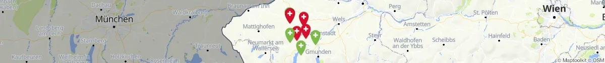 Kartenansicht für Apotheken-Notdienste in der Nähe von Pramet (Ried, Oberösterreich)